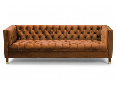 Oranje Sofa Chesterfield Bank Textiel Stof Bankstellen Luxe Meubels 4-Zits