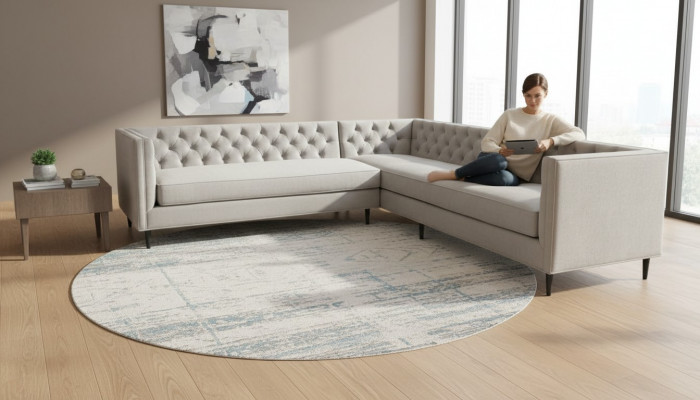 Hoekbank Grijs Groot Textiel Stof Chesterfield Sofa's Creatieve Meubels Nieuw Woonkamer
