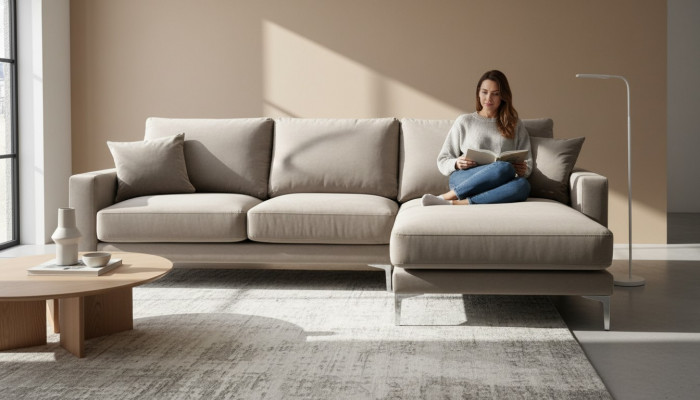 Beige hoekbank stof woonkamer design bankstellen gestoffeerde bank bankstellen hoekbank nieuw