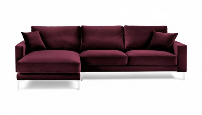 Rode Bourgogne hoekbank design banken gestoffeerde bank banken Italiaanse meubels design.