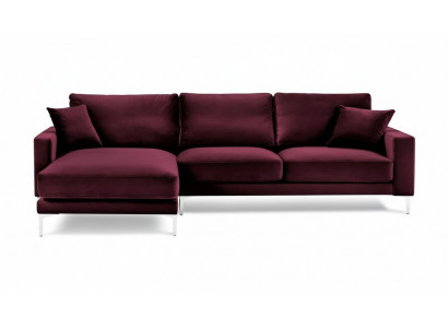 Rode Bourgogne hoekbank design banken gestoffeerde bank banken Italiaanse meubels design.