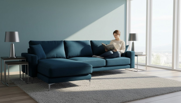 Bankstellen Nieuw Creatieve Turkoois Hoekbank Stof Woonkamer Ontwerp Banken Bekleding Sofa