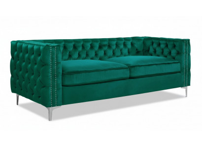 groene Chesterfield bank luxe fluwelen stof bankstel bankstel knopen bekleding nieuw