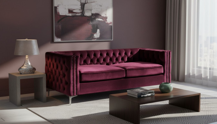 bordaux chesterfield bank luxe fluwelen bankstel bankstel set knopen bekleding nieuw
