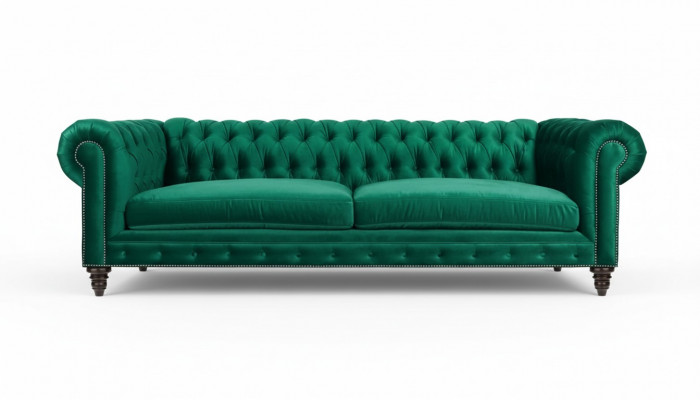Chesterfield bank Groen Textiel Stof Banken Creatieve Meubels 3-zitter Nieuw Sofa's