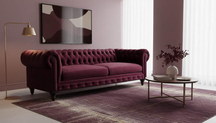 Bankstellen Stoffen bank Creatieve meubels 3-zits Nieuw Chesterfield bank Bordeaux