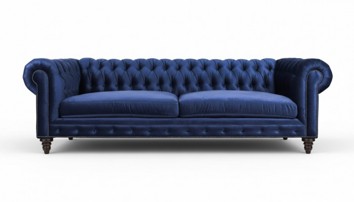 Chesterfield driezitsbank Blauw Nieuw Woonkamer Modern Creatieve Meubels Textiel Stof