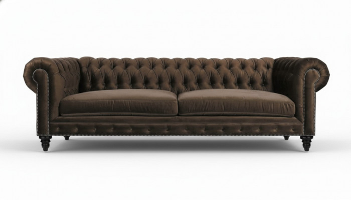 Chesterfield bruin Nieuwe Moderne Woonkamer Driezits Bank Creatieve Meubels Textiel Stof