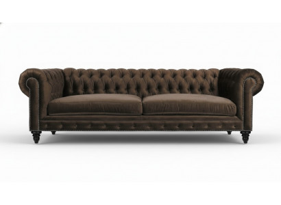 Chesterfield bruin Nieuwe Moderne Woonkamer Driezits Bank Creatieve Meubels Textiel Stof