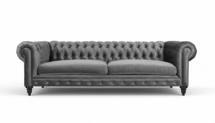 Driepersoons Chesterfield Creatieve Meubels Stof Grijs Nieuw Moderne Woonkamer