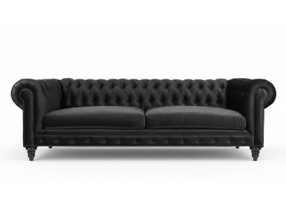 Chesterfield zwart woonkamer modern driezits creatief meubilair textiel stof