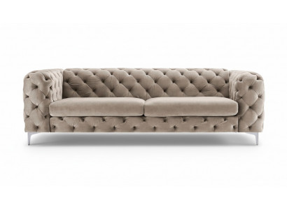 Chesterfield Sofa Driezitter Bruin Banken Meubels Textiel Woonkamer Bank Fluweel