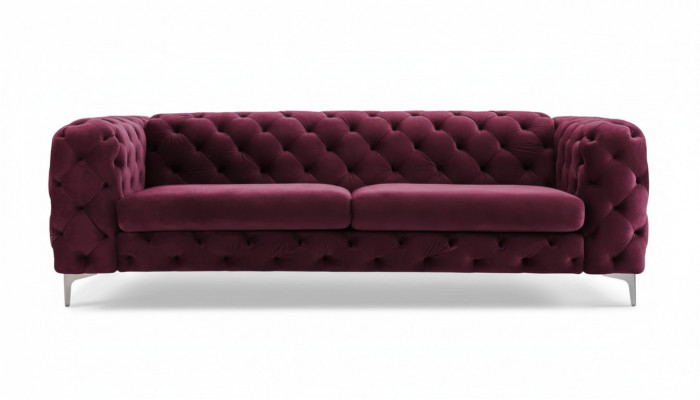 Chesterfield Sofa Driezitter Bourgondisch Creatieve Meubels Textiel Stof Woonkamer Nieuw
