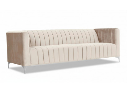 Beige driesitzige stoffen driezitsbank woonkamer design banken gestoffeerd sofa's beige fluweel.