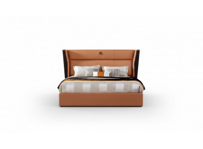 Lederen bed slaapkamer meubel ontwerp groep 3-delige set 2x nachtkastjes.