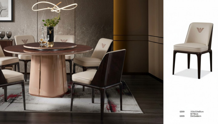 Leder Luxe Beige Groep Eetkamerstoel Modern Design Meubels Hout 6 Stoelen