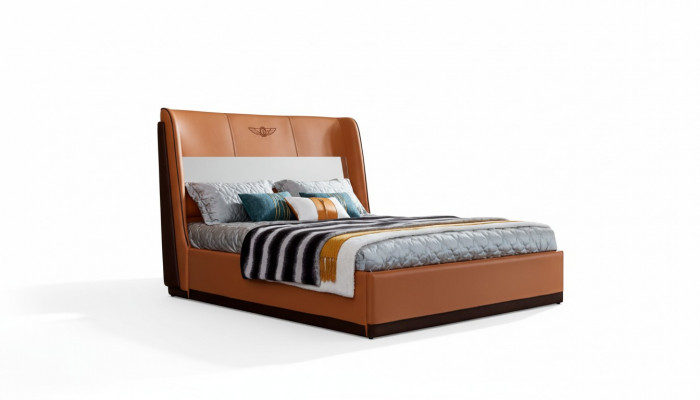 Bed Oranje Slaapkamer Nieuw Creatief Modern Ontwerp Meubels Hout Luxe Bedden