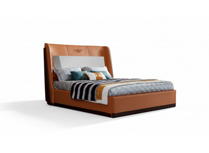 Bed 2 x nightstand bedroom Orange Creative Modern Furniture Wood Luxury Beds