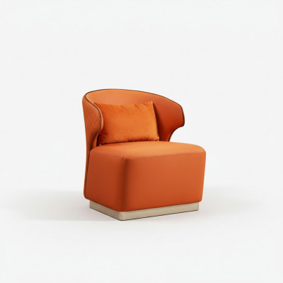 Luxe oranje stoel van textiel voor de woonkamer, nieuw creatief modern design.