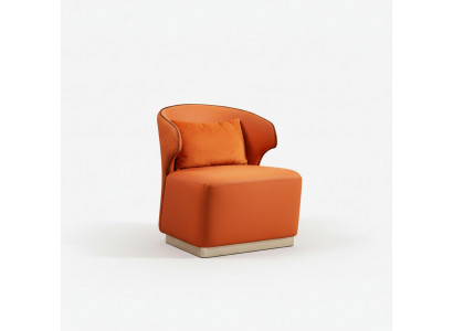 Luxe oranje stoel van textiel voor de woonkamer, nieuw creatief modern design.