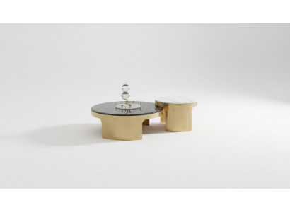 Dubbele salontafel Zwart Wit Luxe Tafel Woonkamer Creatief