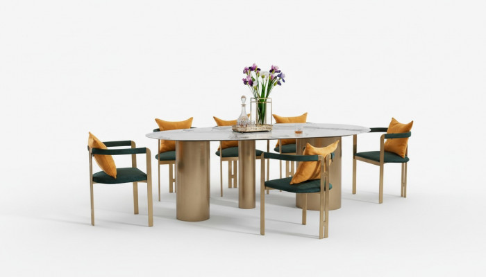 Eettafel groep eetset tafel 4x stoelen met leuningen meubels eettafels.