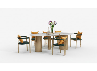 Eettafel groep eetset tafel 4x stoelen met leuningen meubels eettafels.