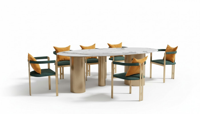 Eettafel 6 Stoelen Modern Ontwerp Meubels Luxe Eetkamer Tafel Stoel