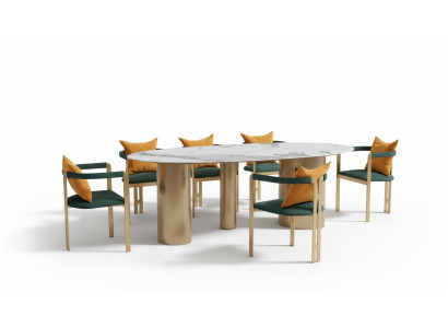 Eettafel 6 Stoelen Modern Ontwerp Meubels Luxe Eetkamer Tafel Stoel