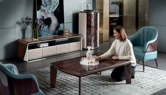 Luxe woonkamer meubels dressoir kast leer hoogglans rtv tv