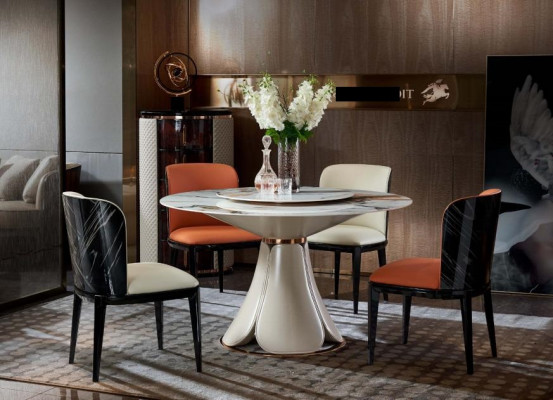 Eettafel Lederen Steen Tafels Hout Luxe Moderne Design Meubels Tafel