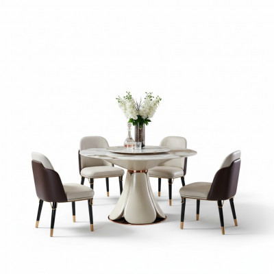 Stoel Leer Melk Hout Nieuw Creatief Modern Design Meubels Luxe Eetkamer