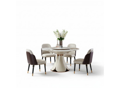Stoel Leer Melk Hout Nieuw Creatief Modern Design Meubels Luxe Eetkamer