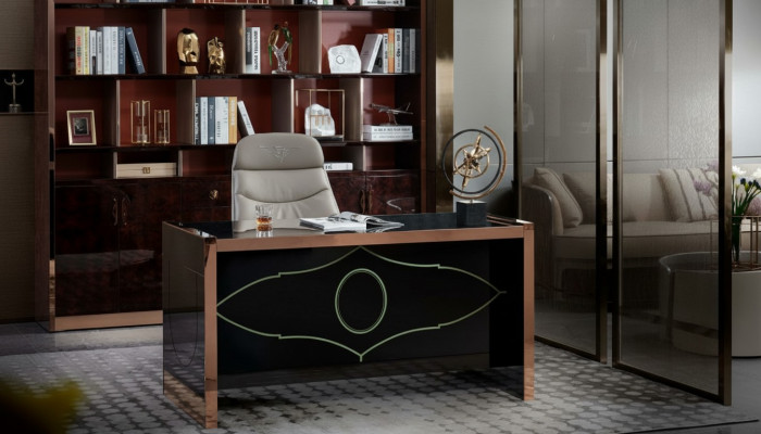 Tafel Stoel Kantoor Schrijftafel Zwart Kantoor Inrichting Meubels Luxe 2 stuks