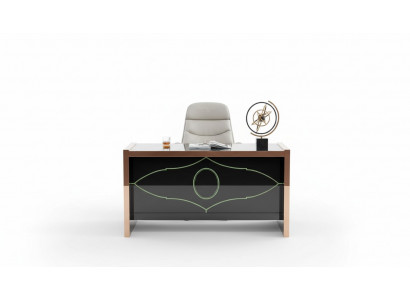 Tafel Stoel Kantoor Schrijftafel Zwart Kantoor Inrichting Meubels Luxe 2 stuks