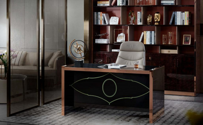 Kantoortafel Hout Bruin Tafel Kantoor Moderne Ontwerpmeubels Luxe