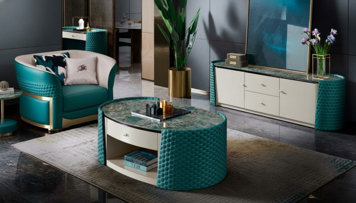 Sideboard Dressoir Kast rtv laagbord Turkoois Onderkast Meubels Woonkamer Nieuw