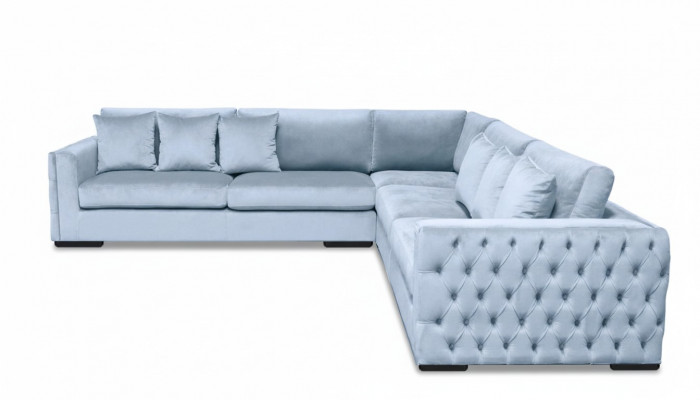 Hoekbank Blauw Wooneiland Zitbank Hoekopstelling Bekleding Banken Meubelontwerp Nieuw
