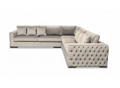 Hoekbank Beige Woonlandschap Bankstellingset Bekleding Nieuw Fluweel Meubelontwerp