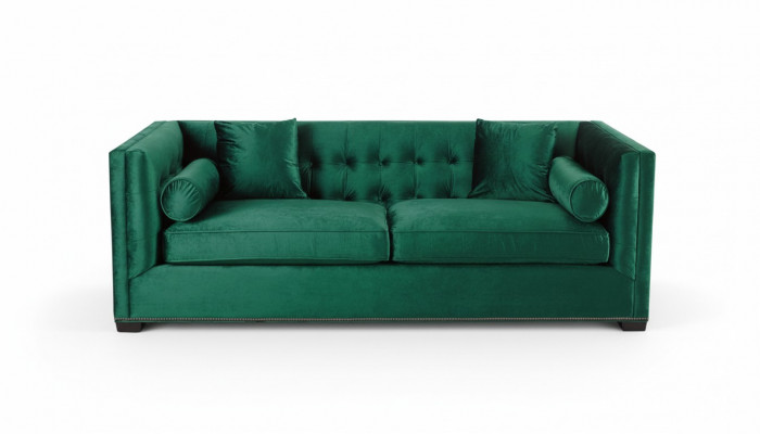 Chesterfield groene stoffen woonkamerbanken bekleding sofa driezitsbanken.