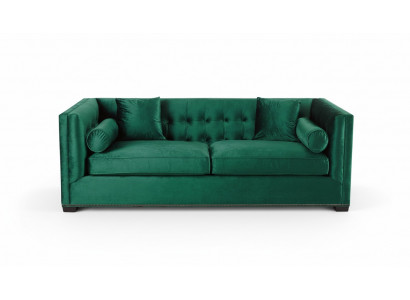 Chesterfield groene stoffen woonkamerbanken bekleding sofa driezitsbanken.