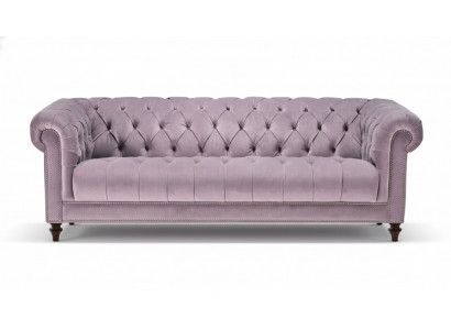 Paarse driezits stoffen Chesterfield-designbanken gestoffeerde banken origineel fluweel