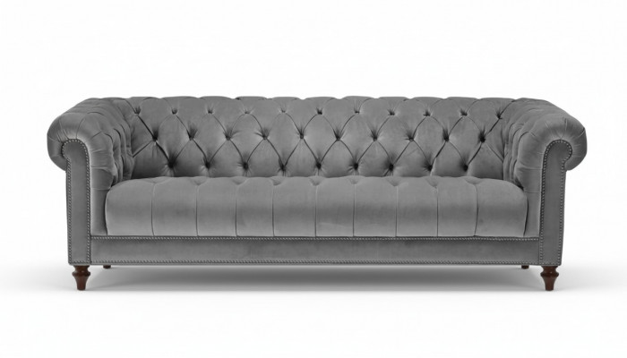 Drieseater Grijs Stof Woonkamer Design Banken Gestoffeerde Bank Bankstellen Chesterfield