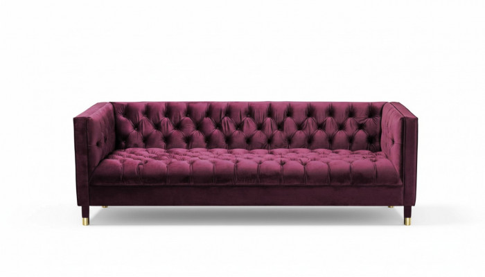 Bourgondische driezitter stoffen woonkamer design banken gestoffeerde bank Chesterfield nieuw.