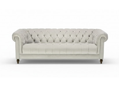Zilveren driezits stoffen design bankstellen gestoffeerde bankstellen originele Chesterfield nieuw