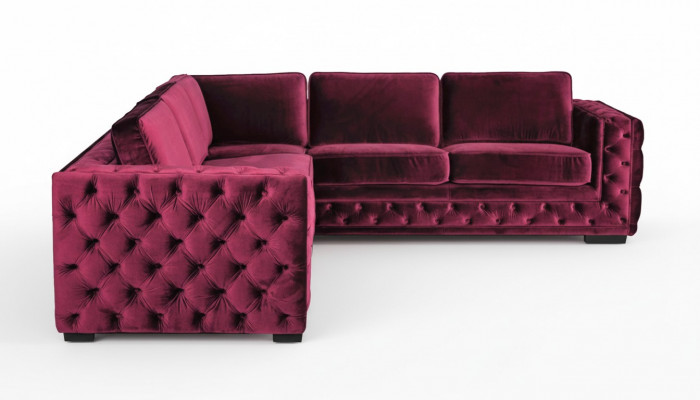 Lila chesterfield bank luxe fluwelen stof banken sofa set knoppen bekleding nieuw