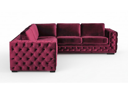 Lila chesterfield bank luxe fluwelen stof banken sofa set knoppen bekleding nieuw