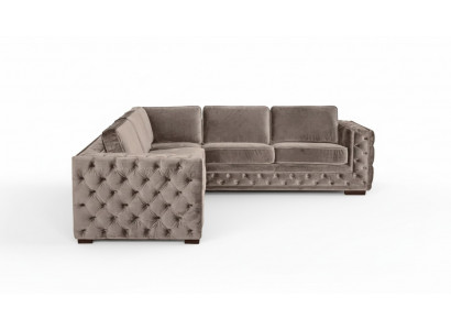 Chesterfield bank luxe fluweel stof banken sofa set knopen bekleding nieuw Beige