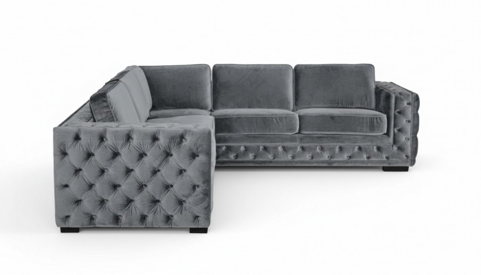 Hoekbank Grijs Hoeken Fluweel Meubeldesign Woonlandschap Bankstel Hoekcombinatie Bekleding