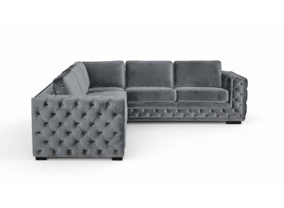 Hoekbank Grijs Hoeken Fluweel Meubeldesign Woonlandschap Bankstel Hoekcombinatie Bekleding